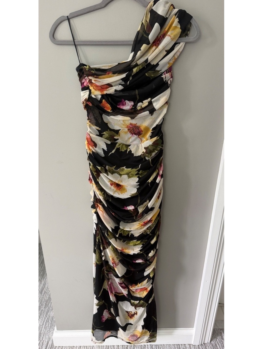Abercrombie & Fitch Floral Mesh Maxi Dress